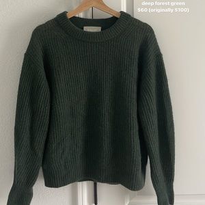 everlane alpaca wool forest green sweater